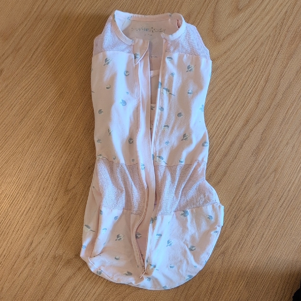 Pink Baby Onesie with Blue Print